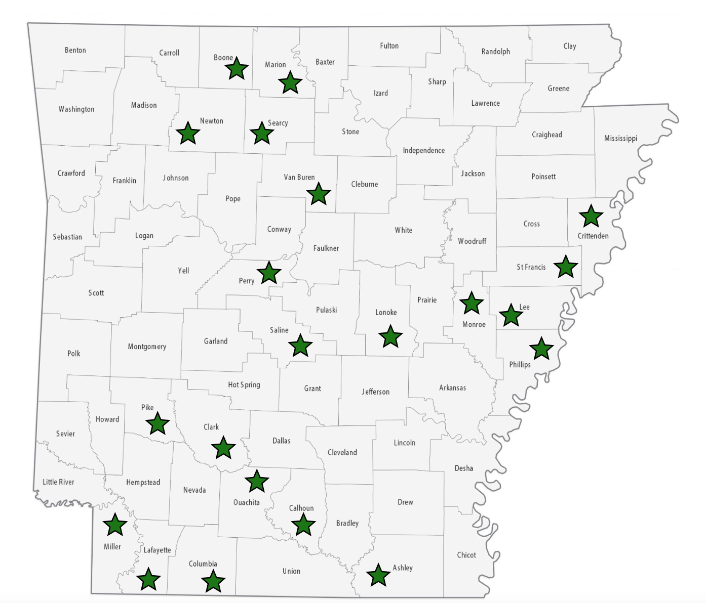 Arkansas Chapter Map